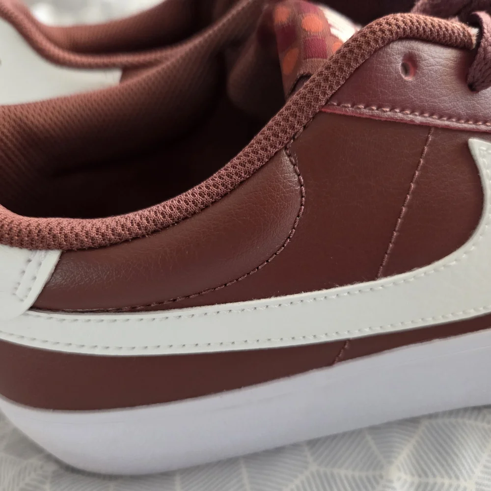 Nike Blazer Leather Maroon and White Sneakers Size 11 Worn Once 🎉 HP 🎉 - Picture 2 of 10